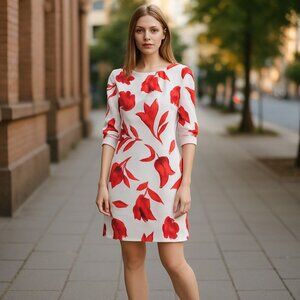 NWT Allegra Masetti tulip print linen dress Cotton Linen Floral